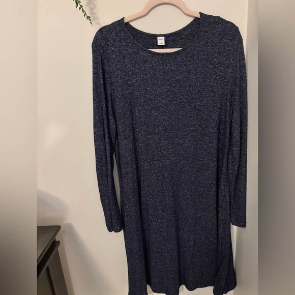 Old Navy Heathered Navy Tshirt Dress - Picture 1 of 2